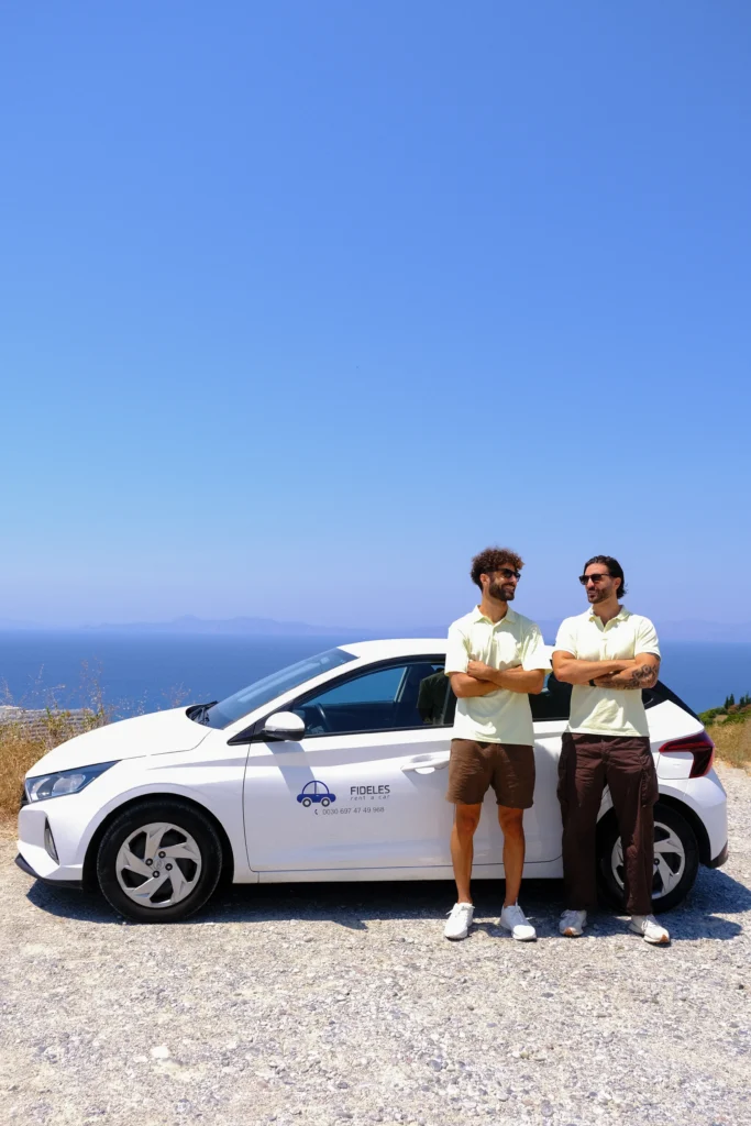 Yannis and Vasilis Ouzounidis - Fideles Rent a Car Rhodes team